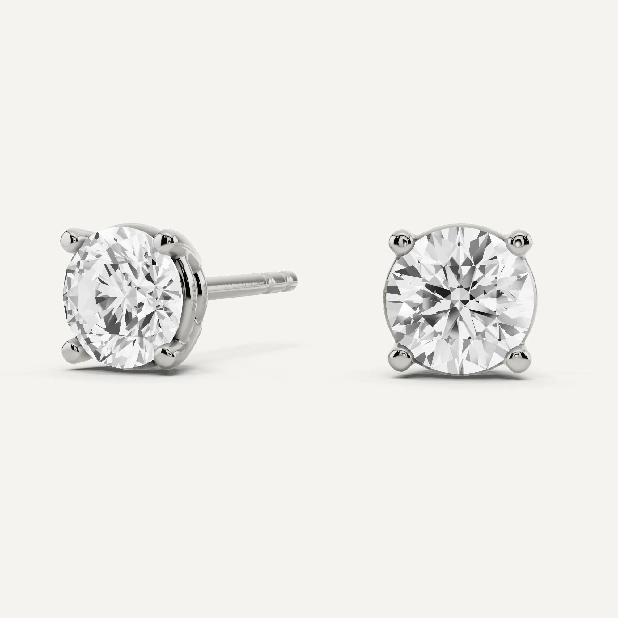 1 1/2 ctw Round Diamond Four Prong Stud Earrings