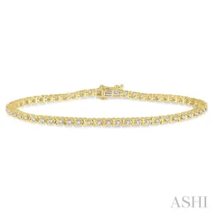 1 ctw Round Cut Diamond Tulip Bracelet in 14K Yellow Gold