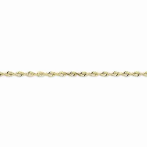 10K Yellow Gold Diamond-Cut Extra-Lite Rope Chain Anklet