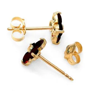 1.15 Carat 14K Solid Yellow Gold Elegant Distillation Garnet Earrings