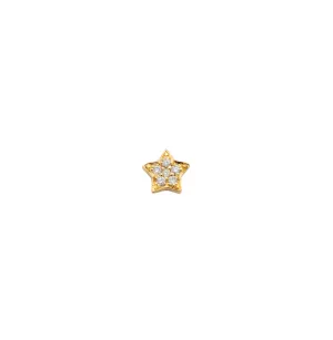 14K Single Star Stud with Diamonds