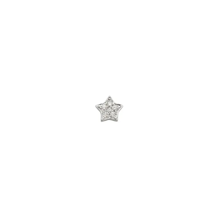 14K Single Star Stud with Diamonds