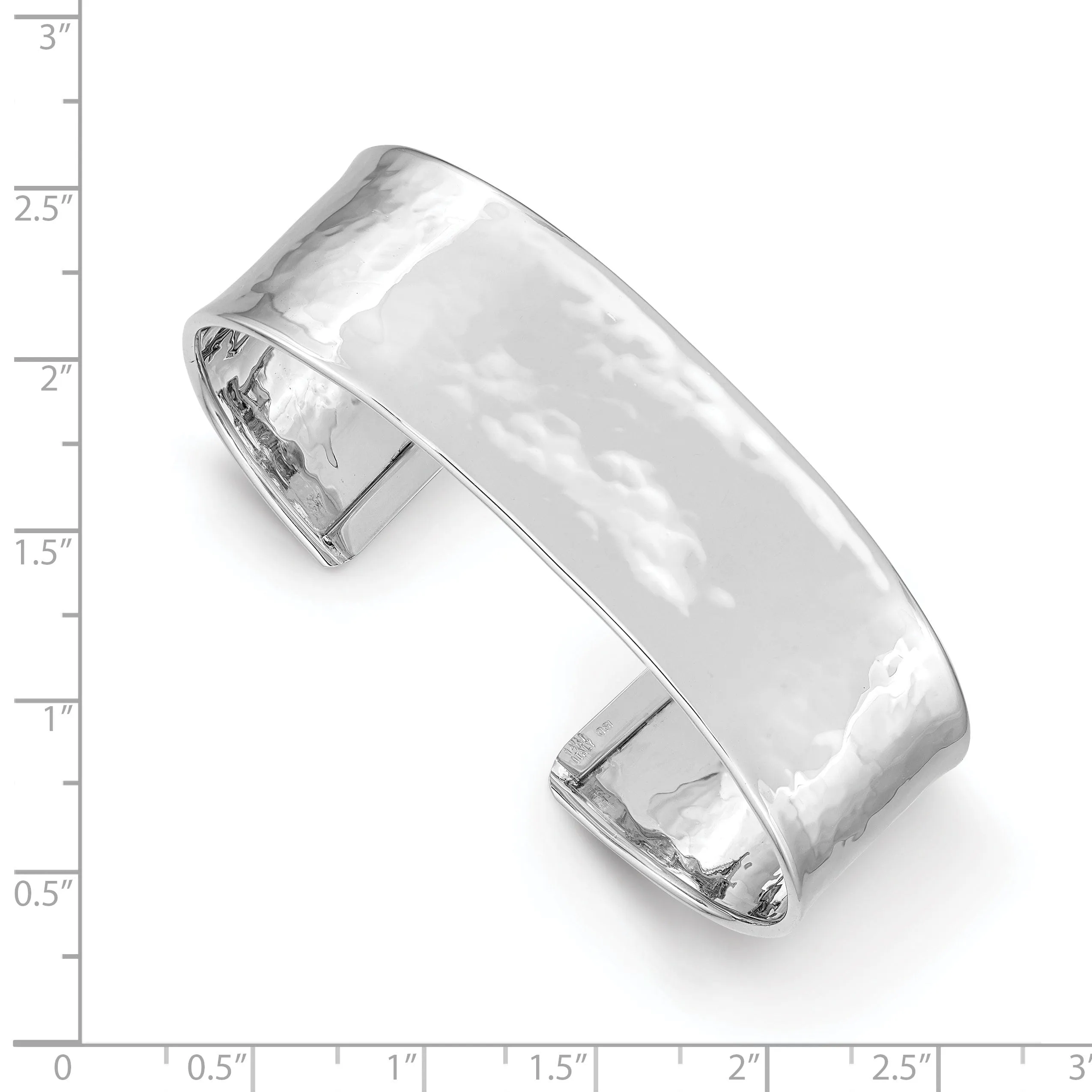 14k White Gold Lightly Hammered Bangle