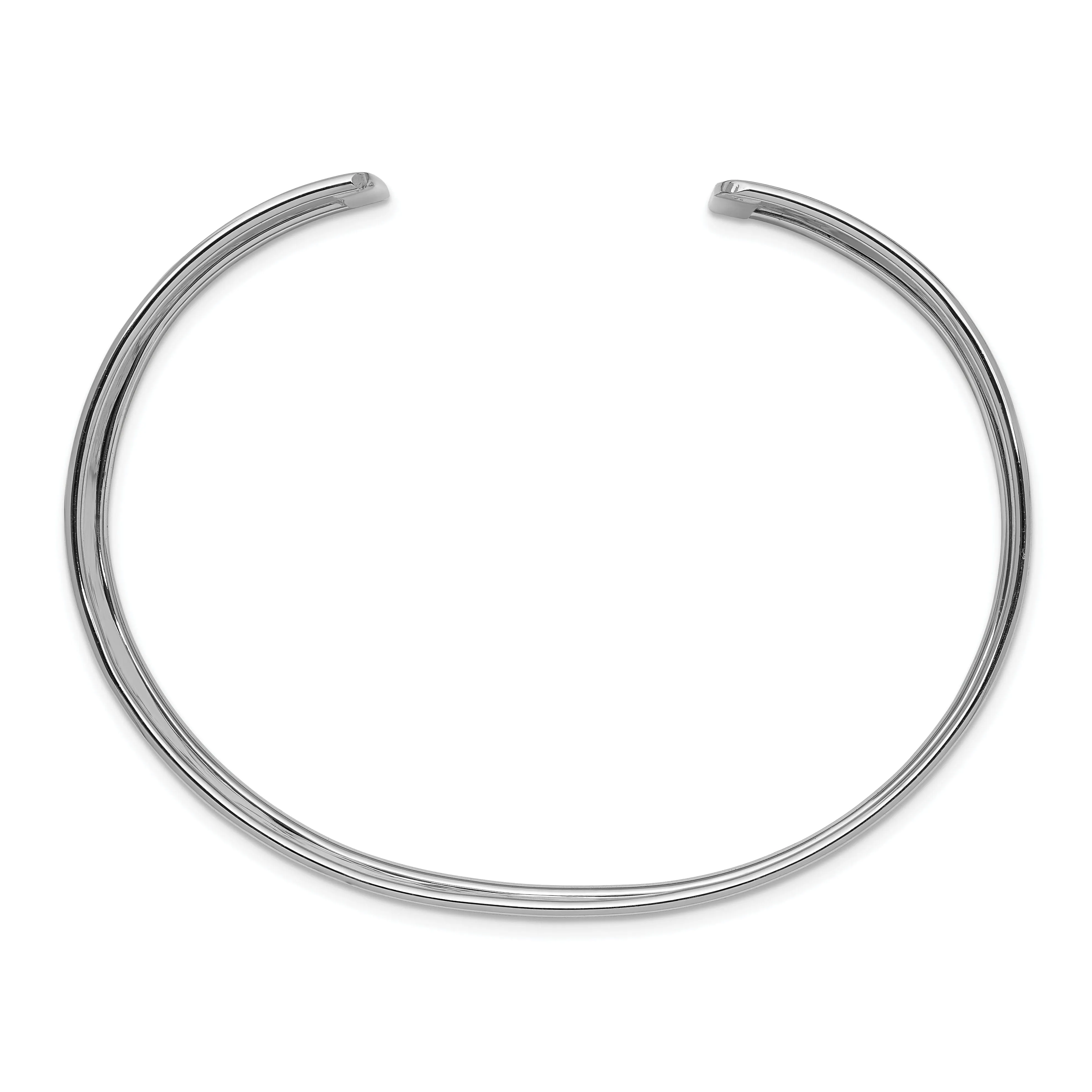 14k White Gold Lightly Hammered Bangle