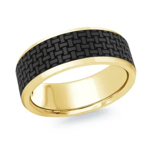 14K Yellow Gold Ring from the Noir Collection by Malo - MRDA-144-8Y