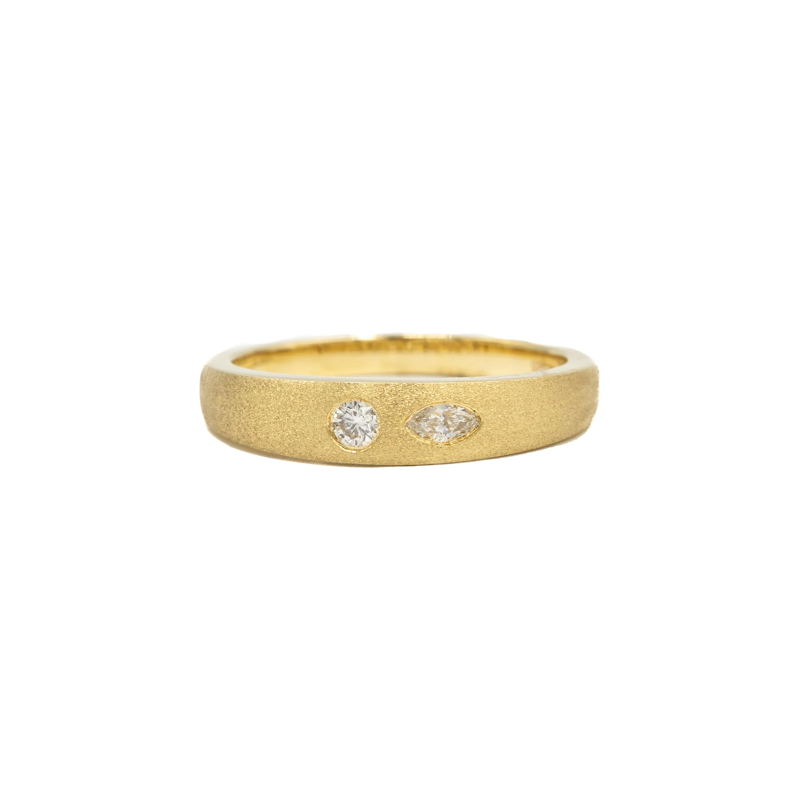 14ky  .13ctw Two-Stone Diamond Band