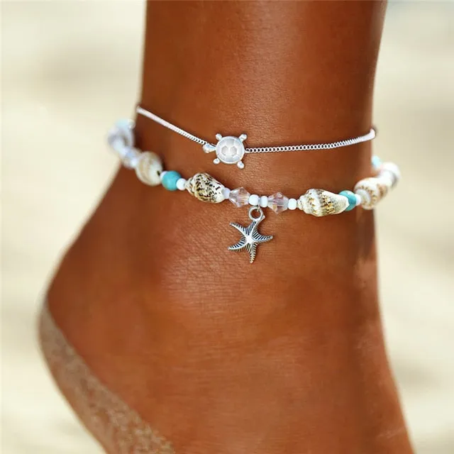 17KM Bohemian Gold Butterfly Chain Anklets