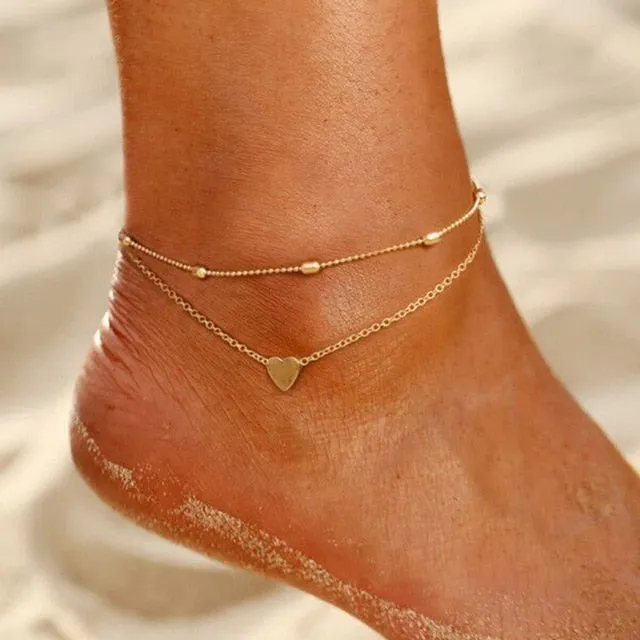 17KM Bohemian Gold Butterfly Chain Anklets