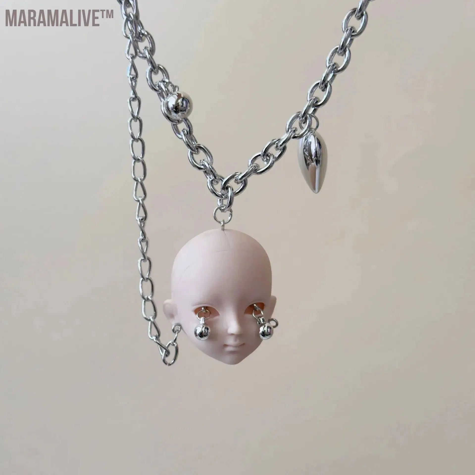 2024 New Doll Necklace Punk Devil Rubber Pendant Punk Y2K Subculture Design Unisex Necklace for Women Men Couple Jewelry