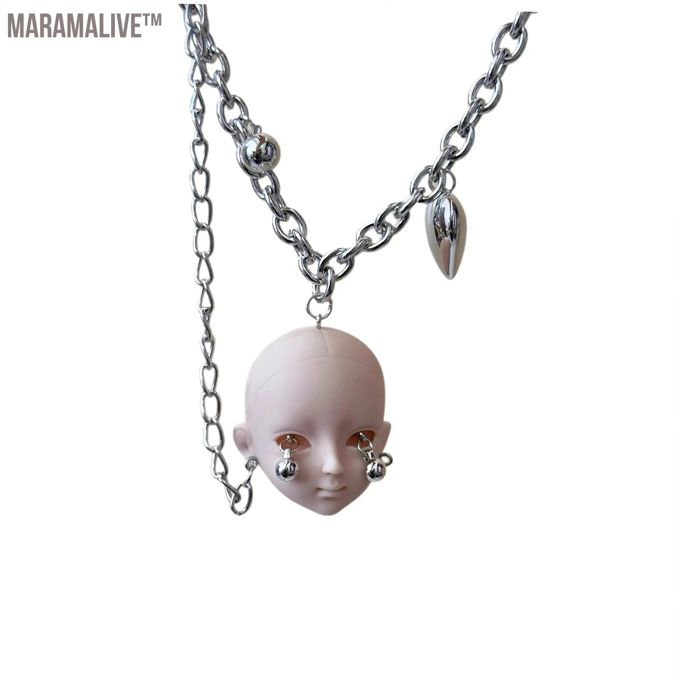 2024 New Doll Necklace Punk Devil Rubber Pendant Punk Y2K Subculture Design Unisex Necklace for Women Men Couple Jewelry