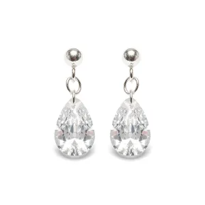 925 Sterling Silver Crystal Teardrop Earrings