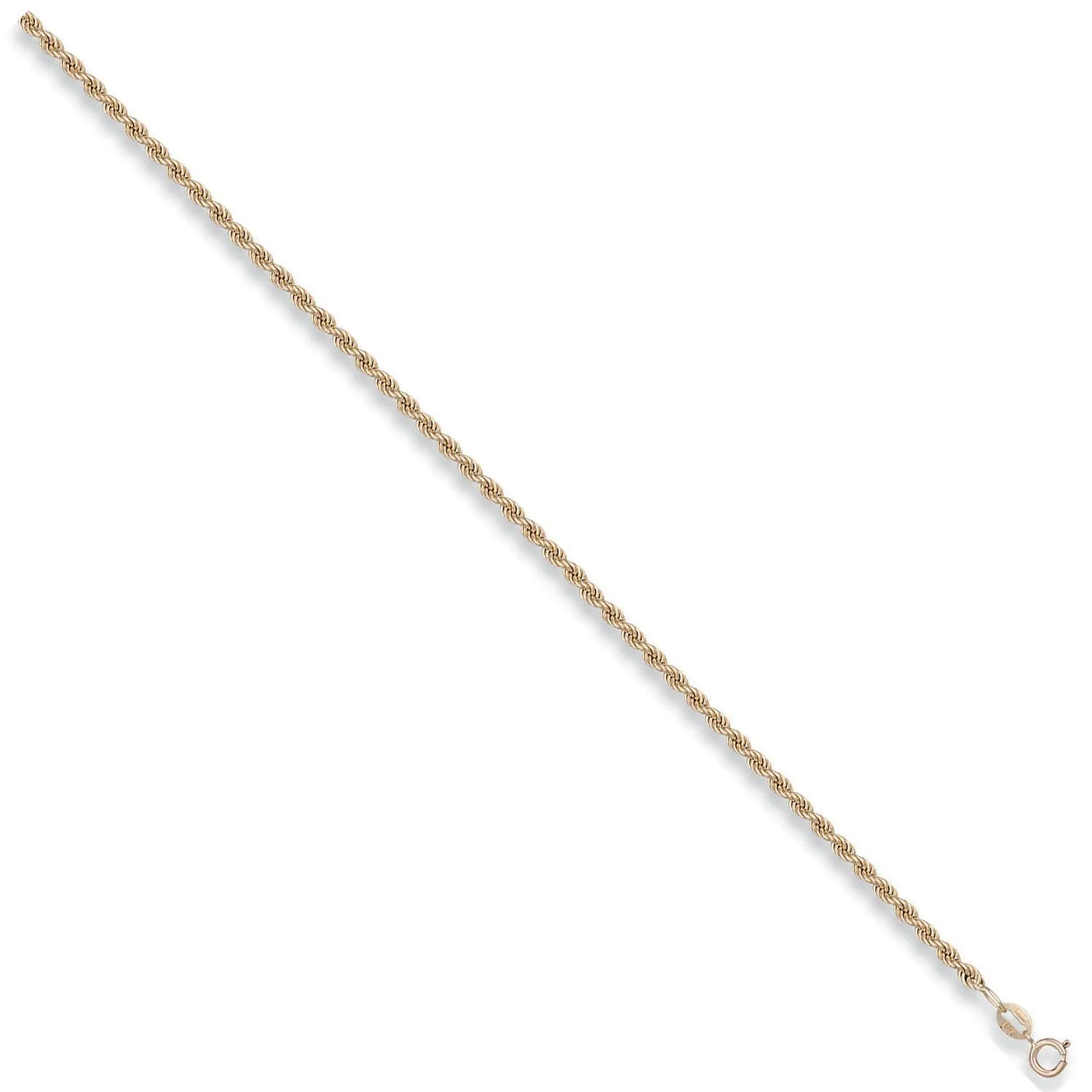 9ct Yellow Gold Hollow 2.7mm 18 Inch Rope Necklace 3.3g