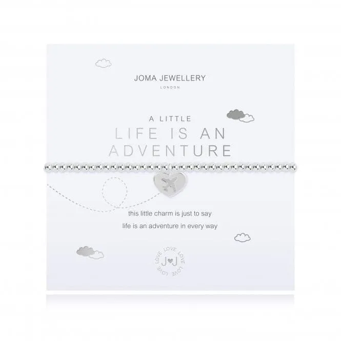 A Little Life Is An Adventure Silver 17.5cm Stretch Bracelet 4352