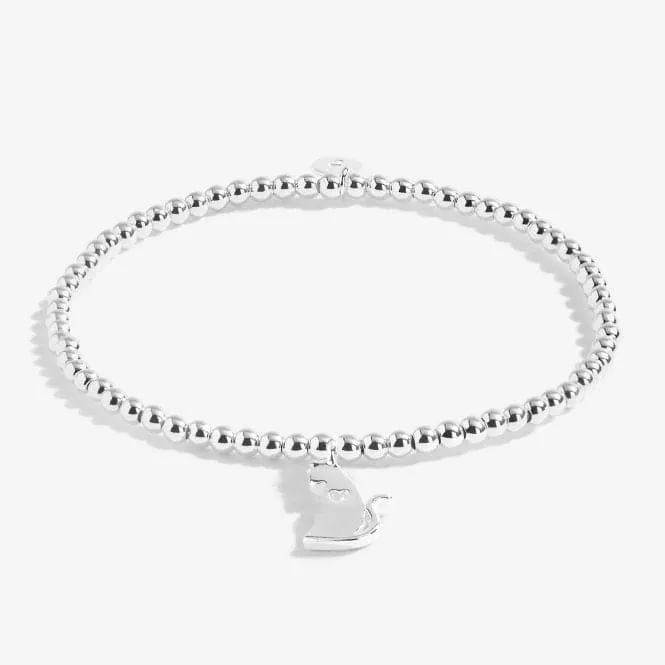 A Little Life Is Better With Cats Silver 17.5cm Stretch Bracelet 5218