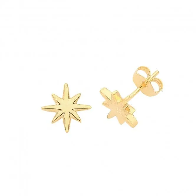 Acotis Silver Studs Gold Plated Star G51269GP