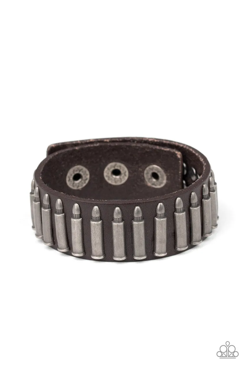 Armed and Dangerous Brown Paparazzi Bracelet