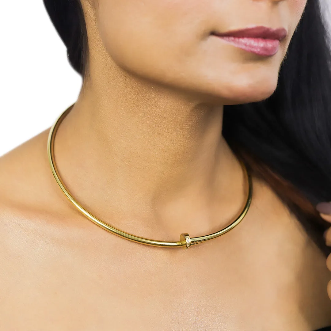 As Seen On Deepika Padukone - Ornaio 18k Gold Plated Chic Round Collar Necklace