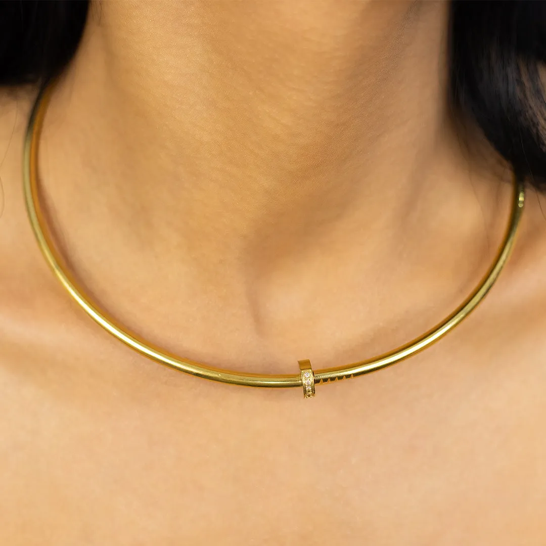 As Seen On Deepika Padukone - Ornaio 18k Gold Plated Chic Round Collar Necklace