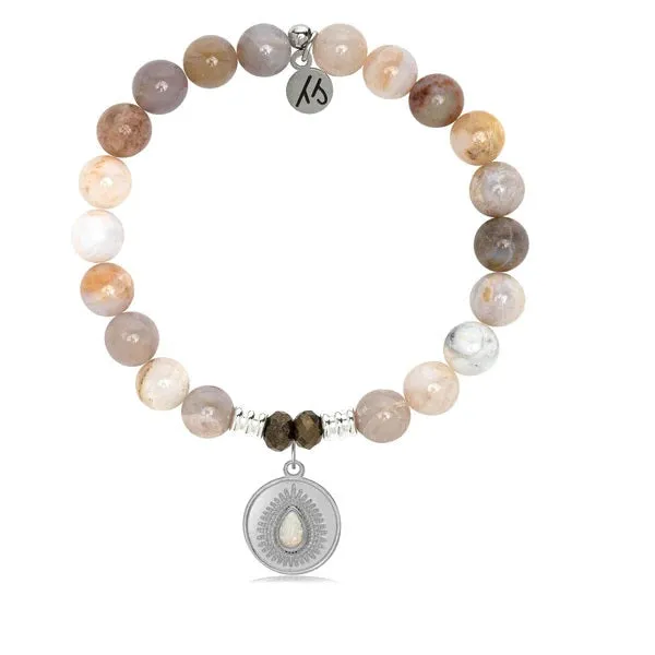 Australian Agate Stone Bracelet with You're One of a Kind Sterling Silver Charm