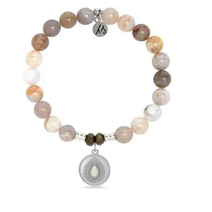 Australian Agate Stone Bracelet with You're One of a Kind Sterling Silver Charm