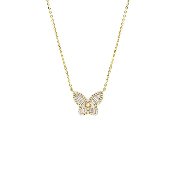 Baguette Butterfly Necklace