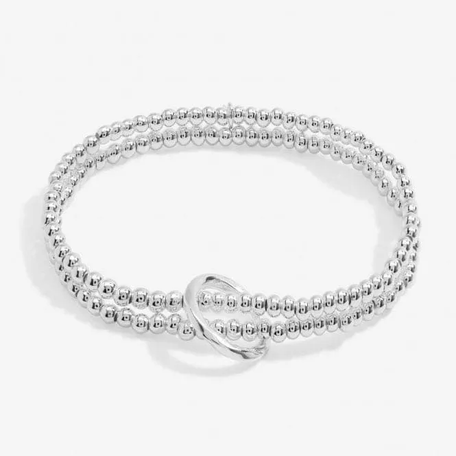 Bar Twist Loop Silver Plated 17.5cm Bracelet 7208