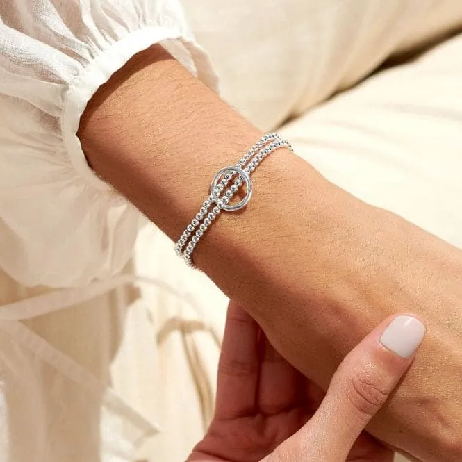 Bar Twist Loop Silver Plated 17.5cm Bracelet 7208