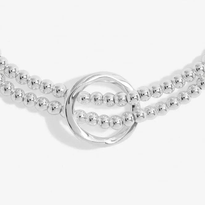 Bar Twist Loop Silver Plated 17.5cm Bracelet 7208