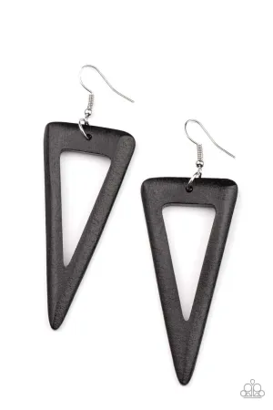 Bermuda Backpacker - Black Earrings - Paparazzi Accessories