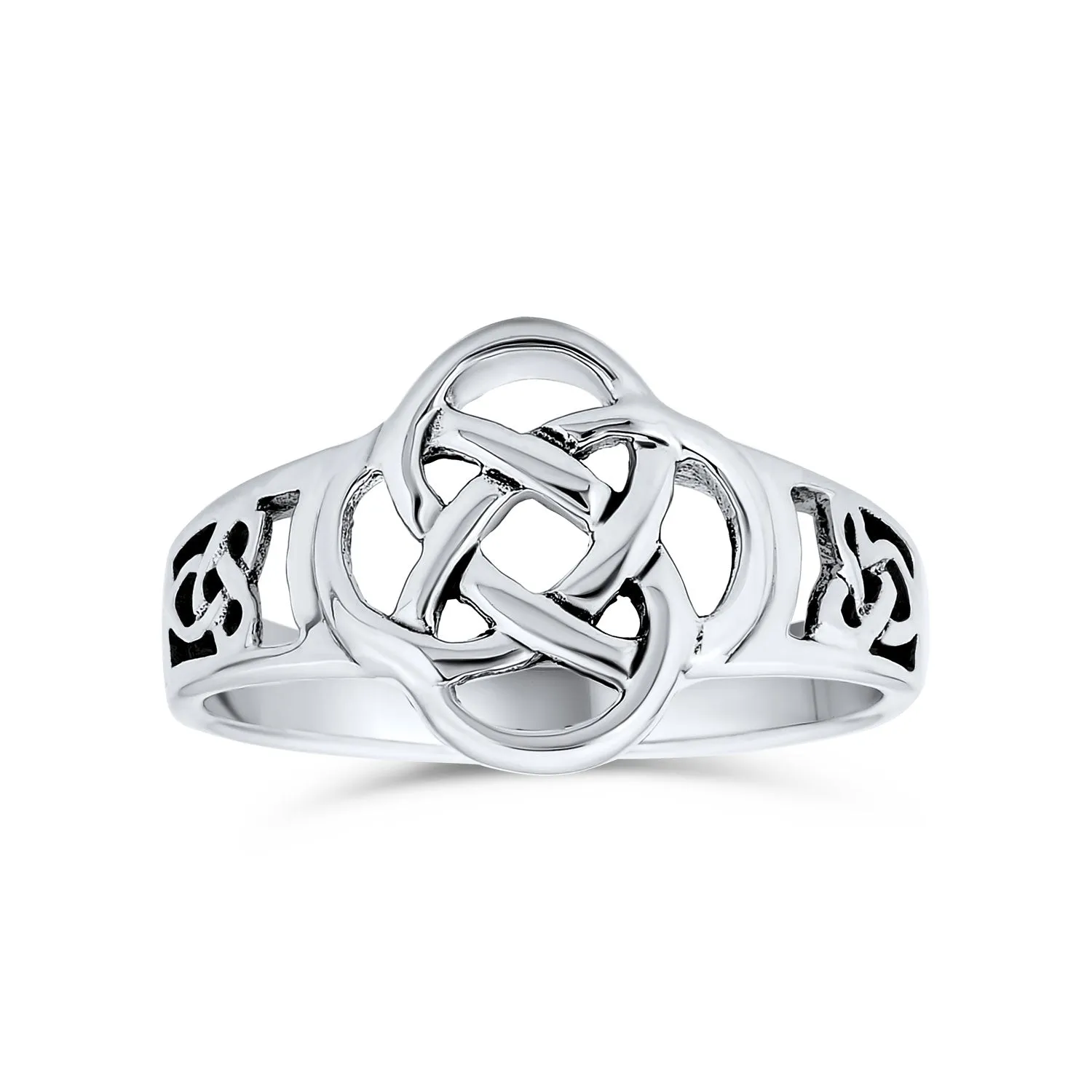 Best Friends BFF Love Knot Celtic Infinity Band Silver Ring Sterling