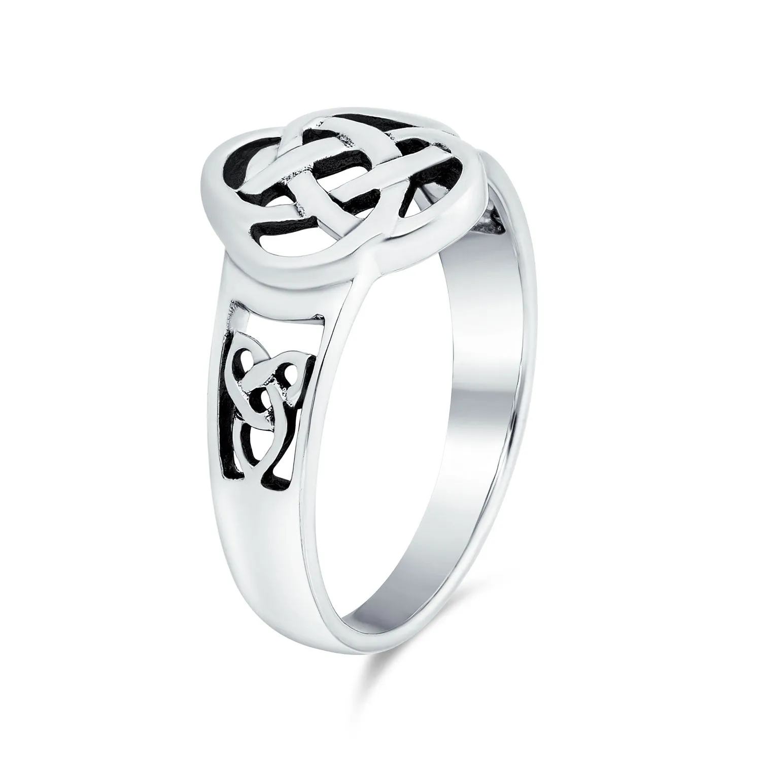 Best Friends BFF Love Knot Celtic Infinity Band Silver Ring Sterling