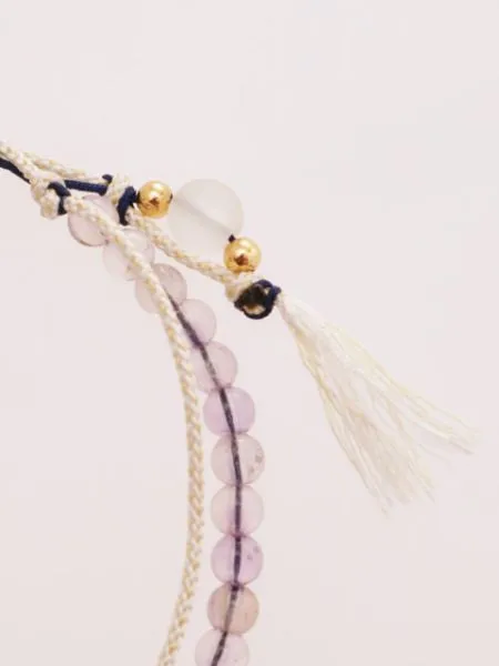 Birthstone Silk Braid Anklet- FEB