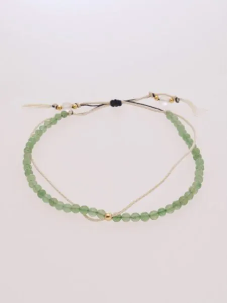 Birthstone Silk Braid Anklet- MAY