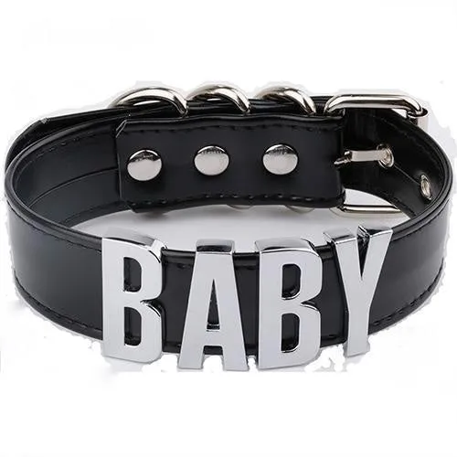 Black Silver Baby Collar