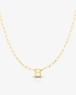 Block Initial   Link Chain Necklace