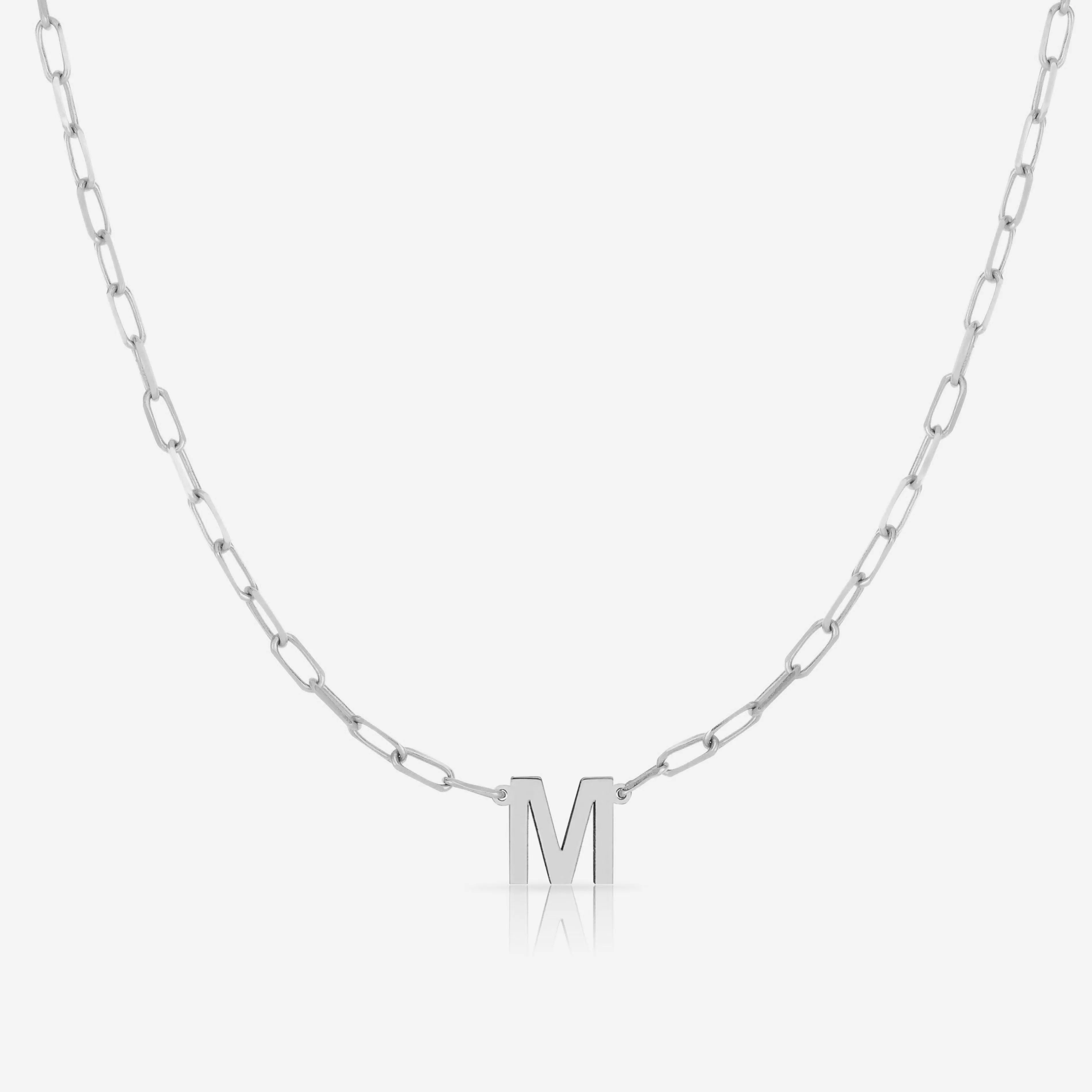 Block Initial   Link Chain Necklace