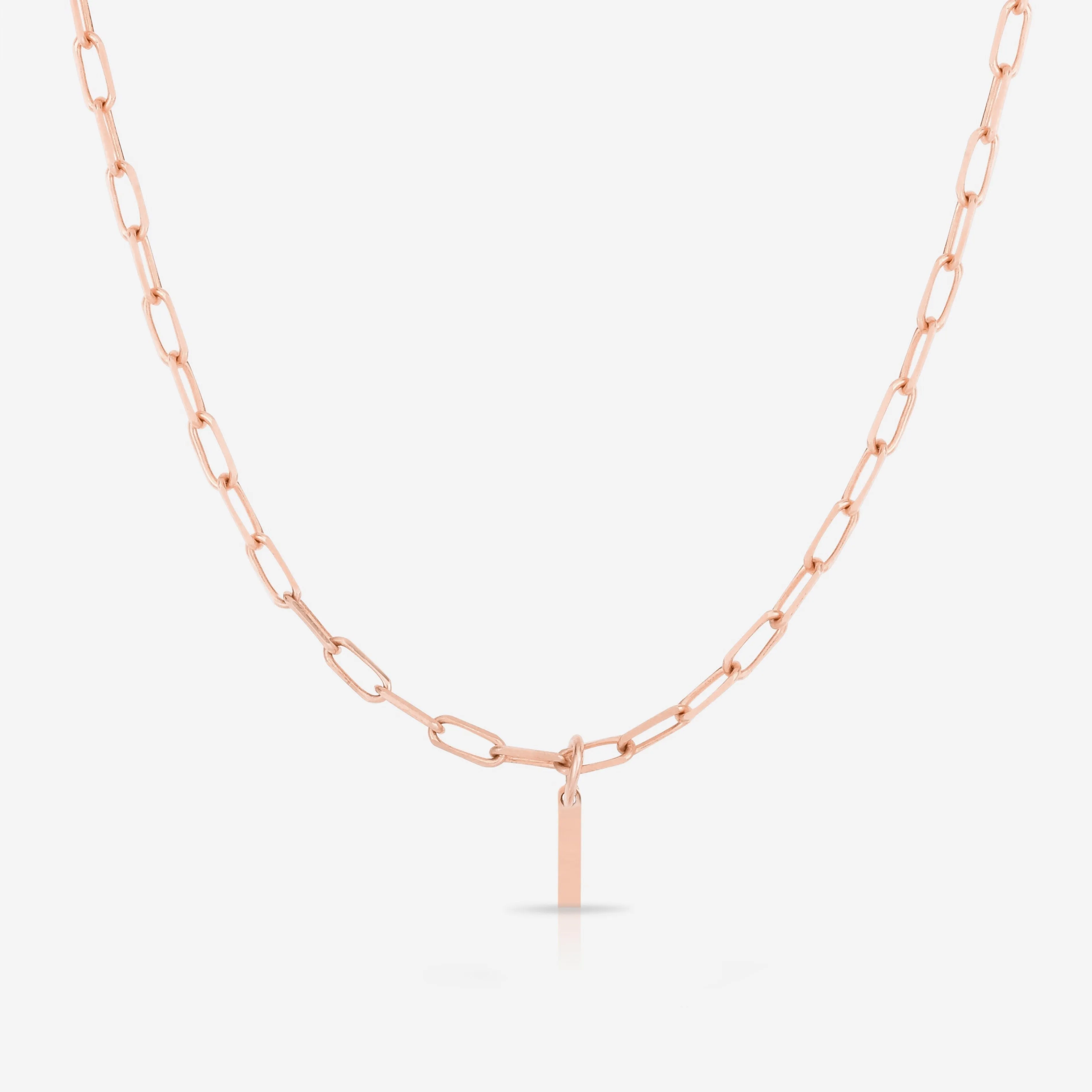 Block Initial   Link Chain Necklace