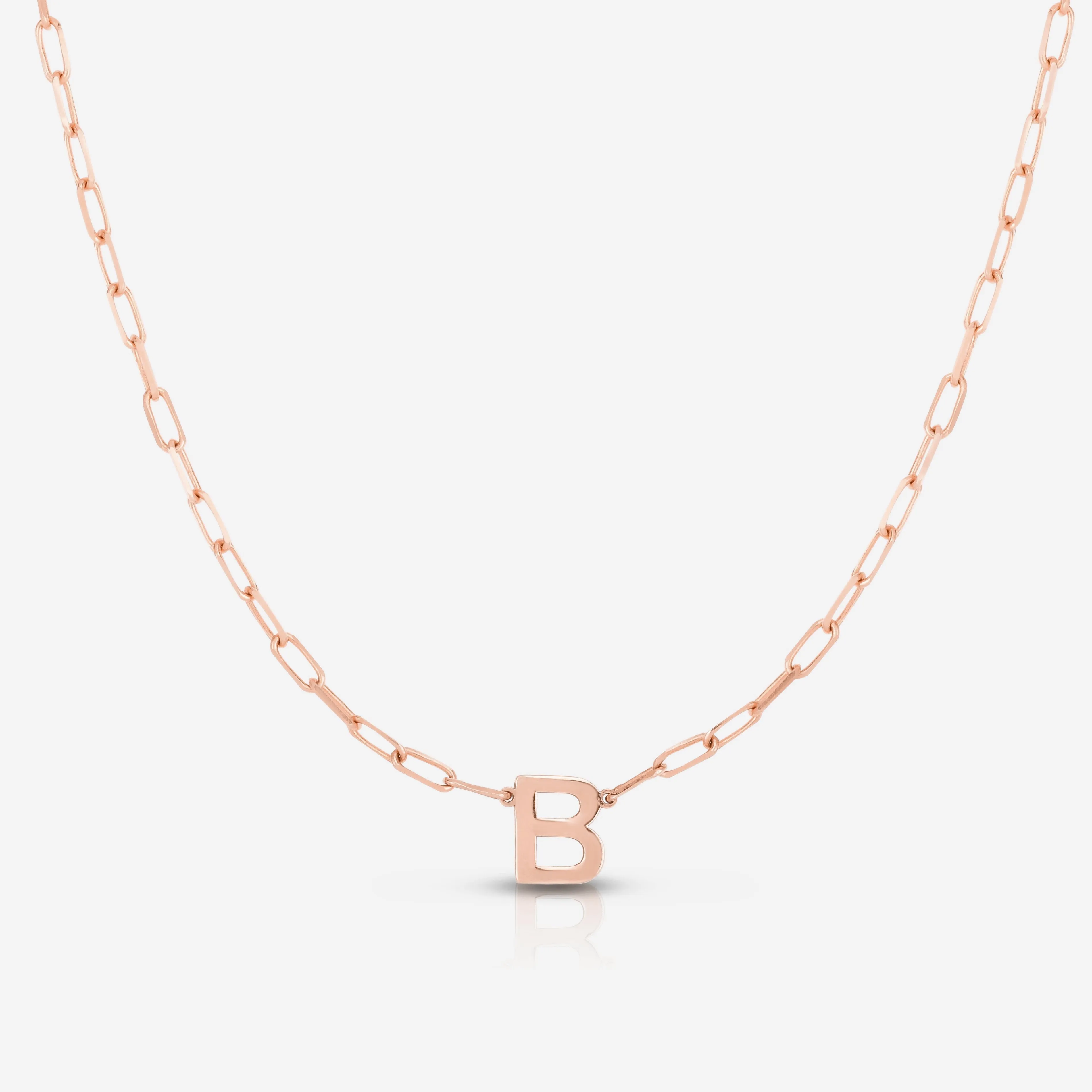 Block Initial   Link Chain Necklace