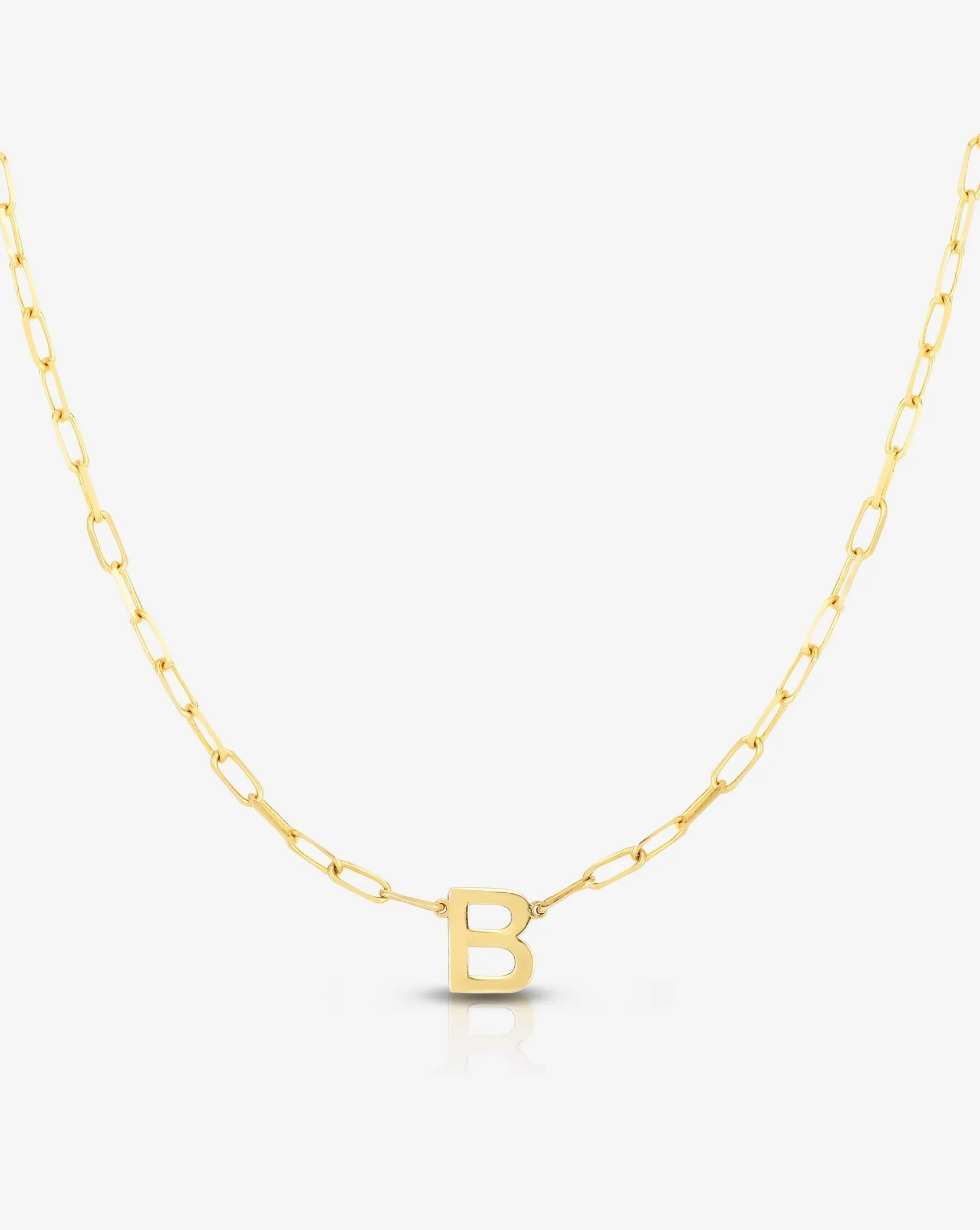 Block Initial   Link Chain Necklace