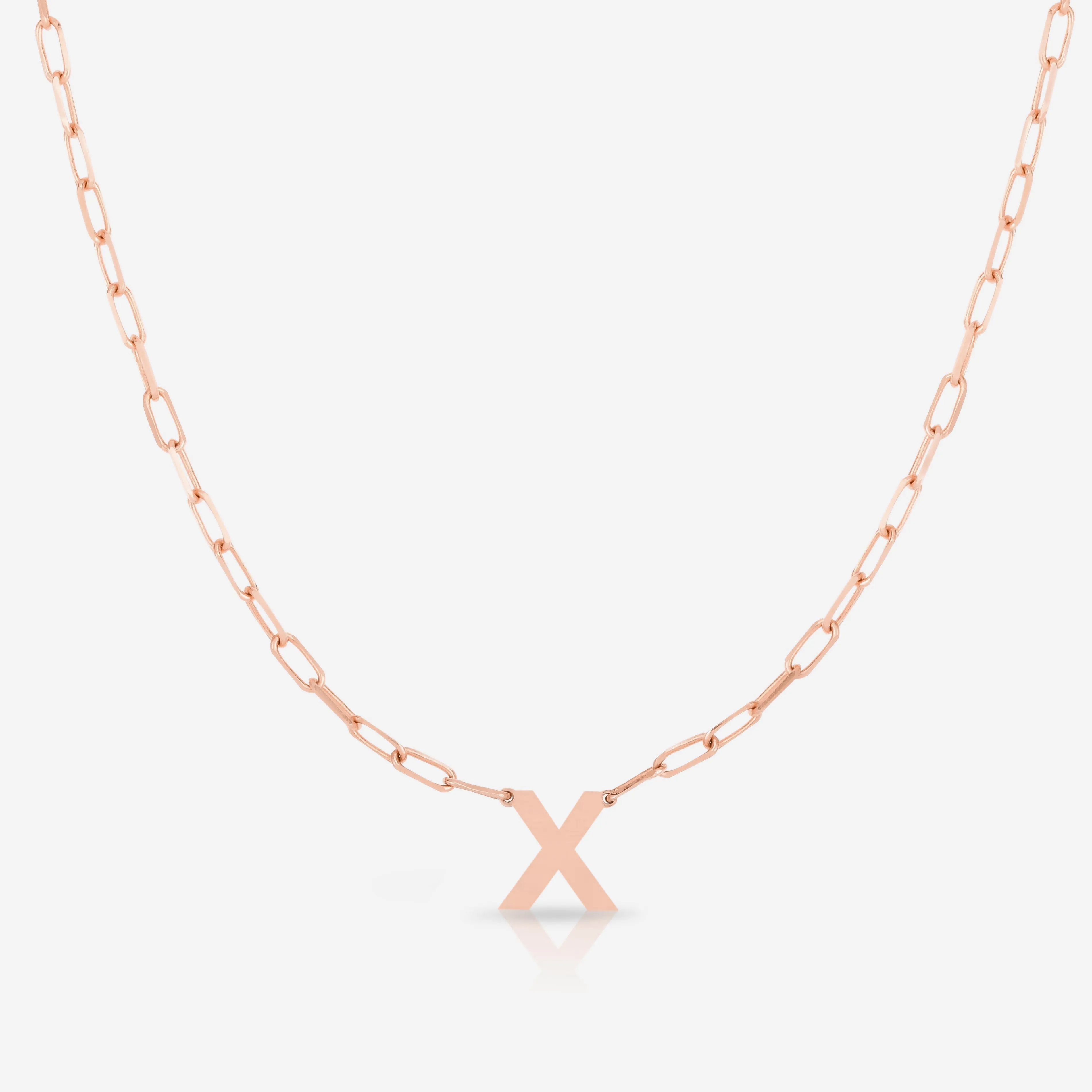 Block Initial   Link Chain Necklace