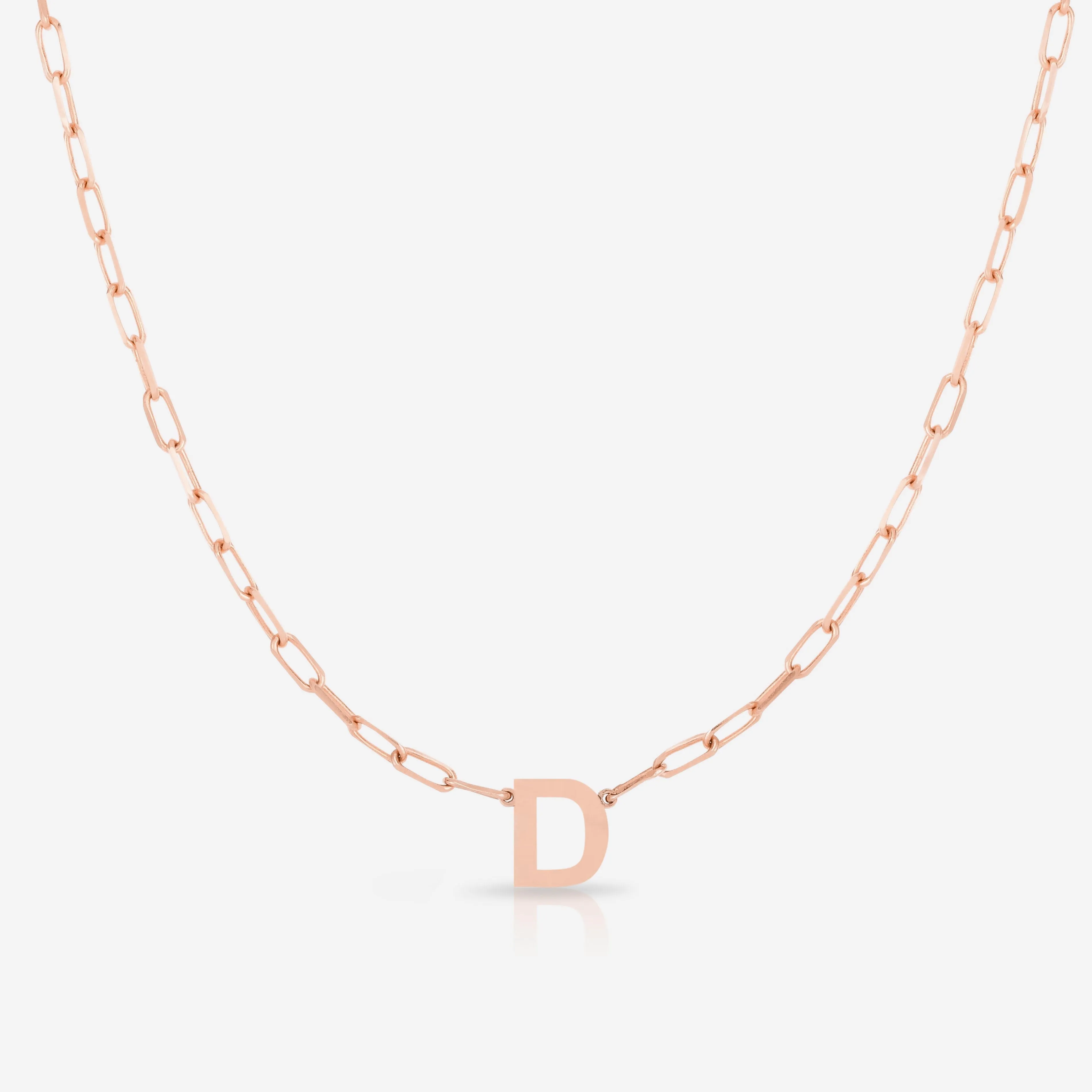 Block Initial   Link Chain Necklace