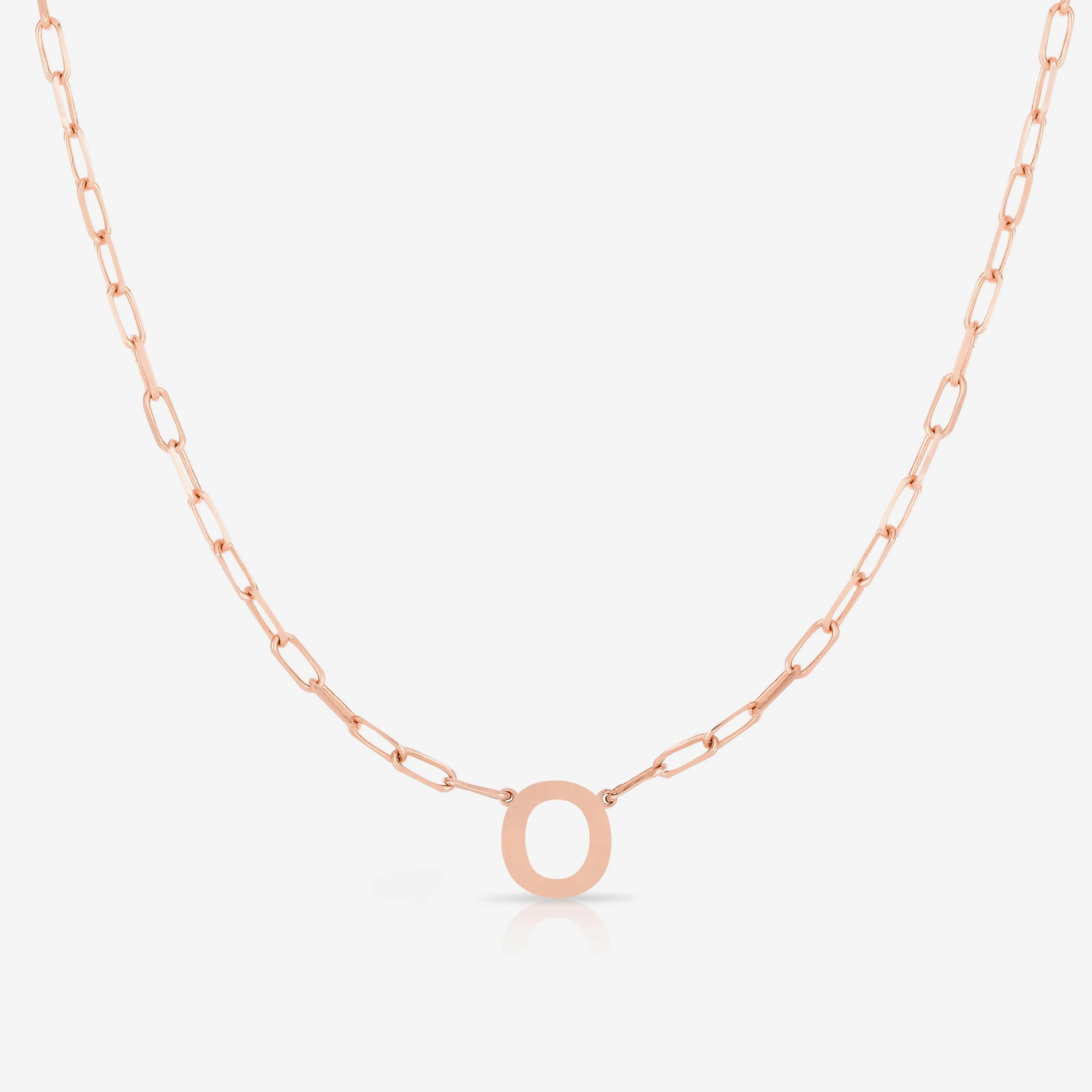 Block Initial   Link Chain Necklace