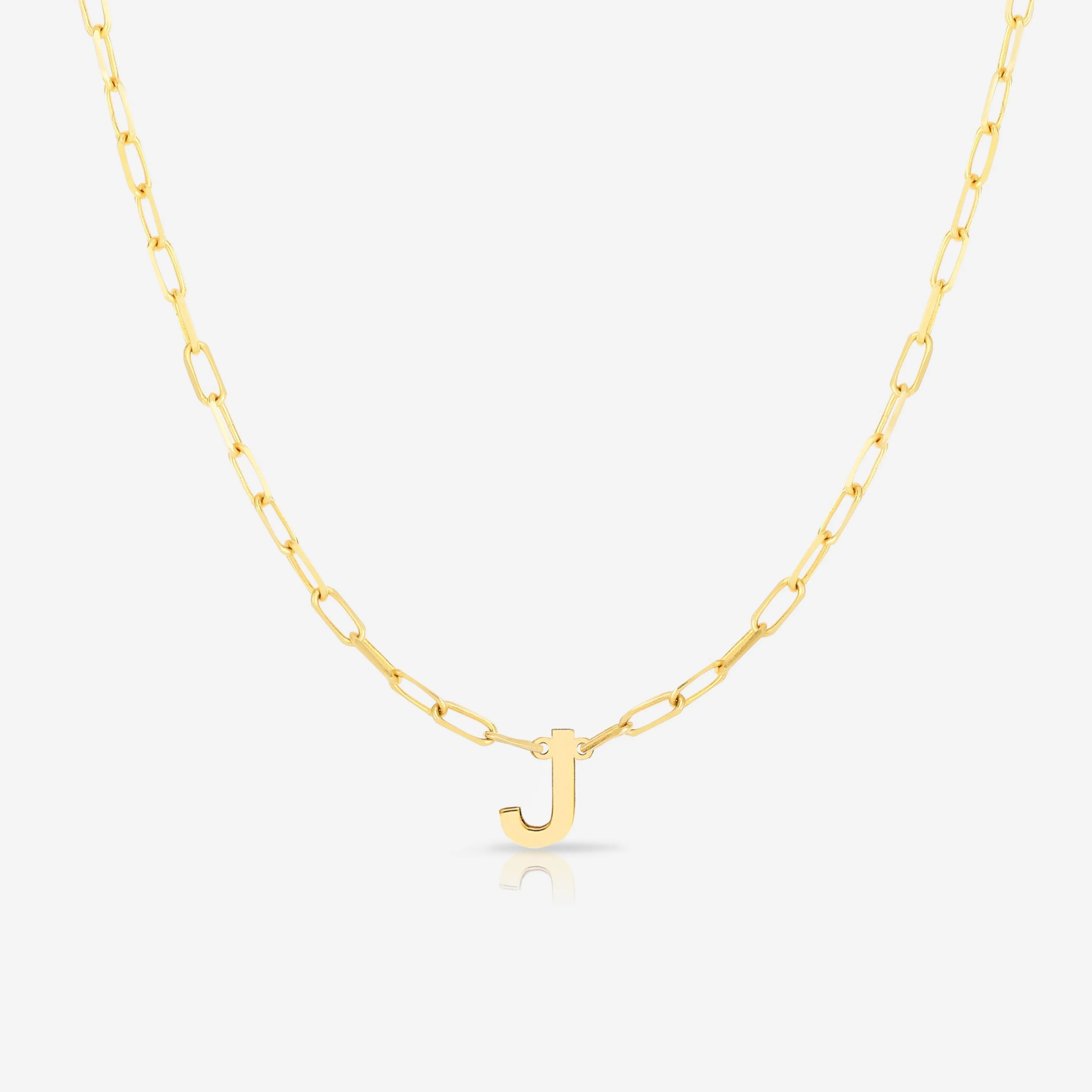 Block Initial   Link Chain Necklace