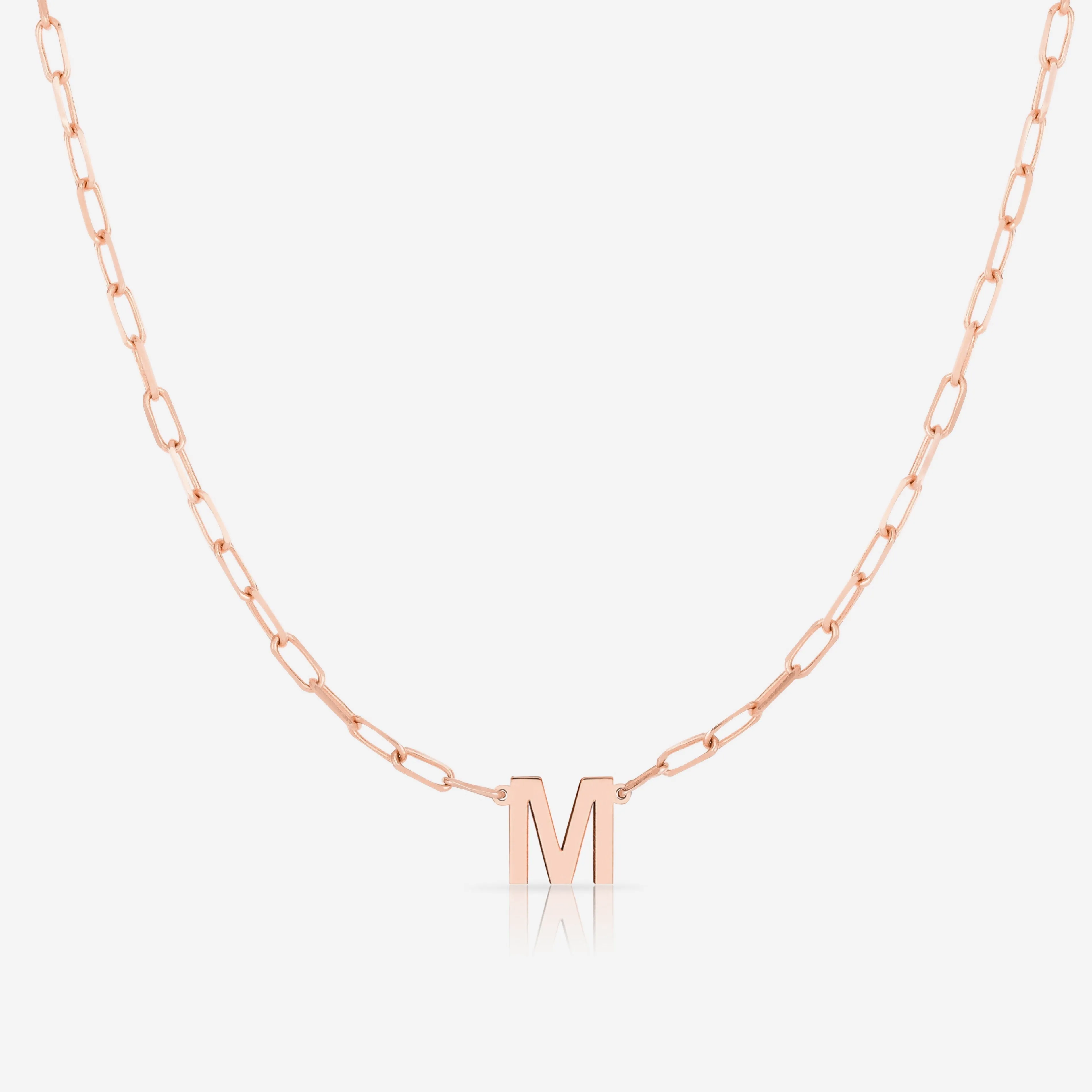 Block Initial   Link Chain Necklace