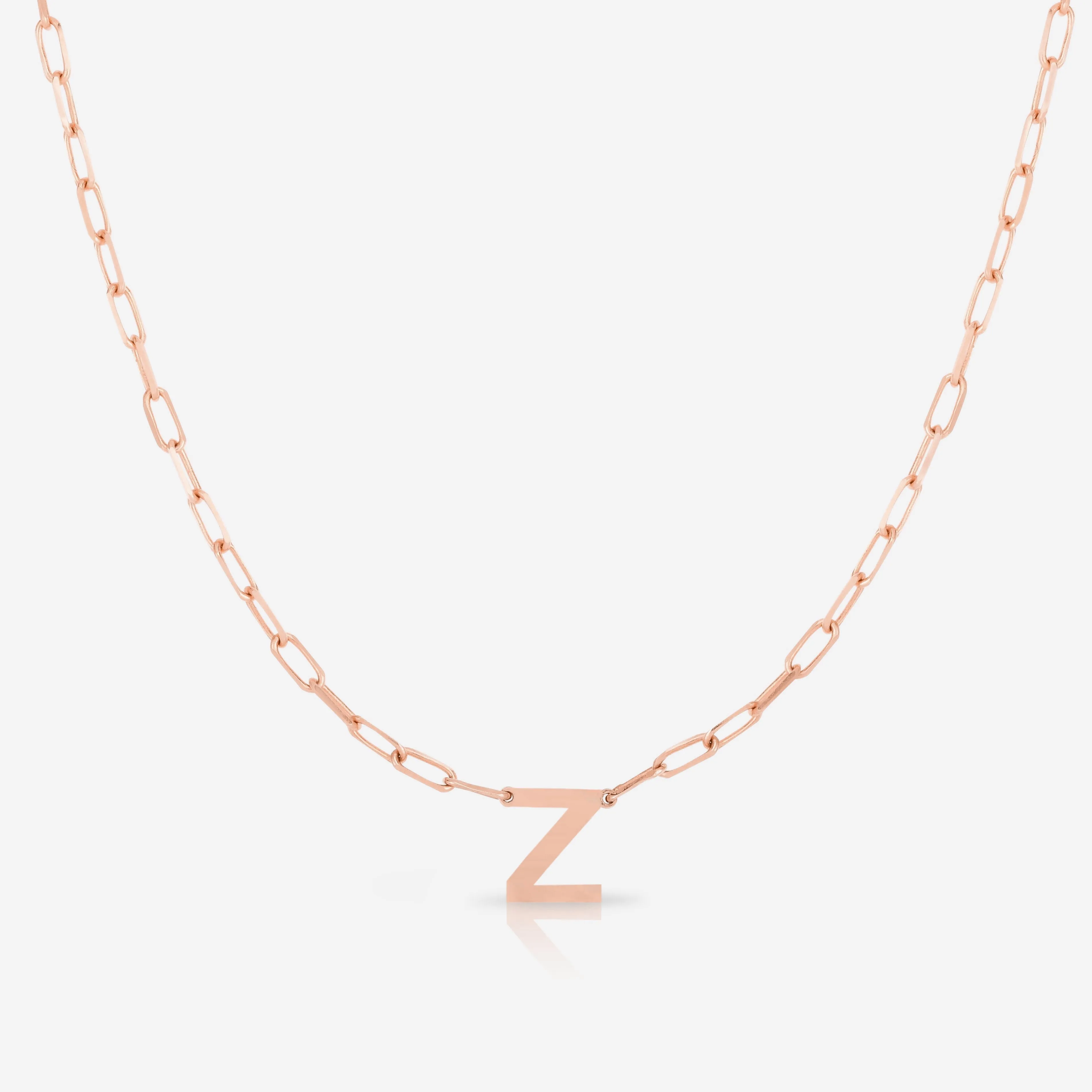 Block Initial   Link Chain Necklace