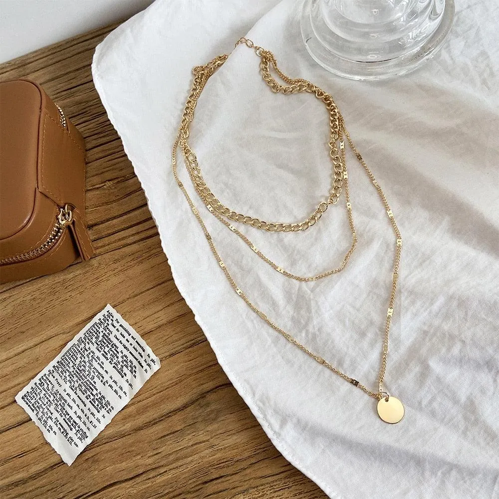 Boho Chic Layered Chain Necklace