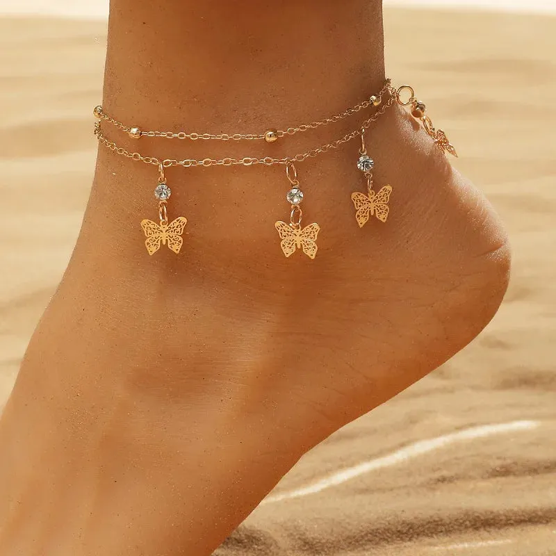 Chic Butterfly Anklet for Women - Bohemian Beach Barefoot Bracelet & Ankle Jewelry