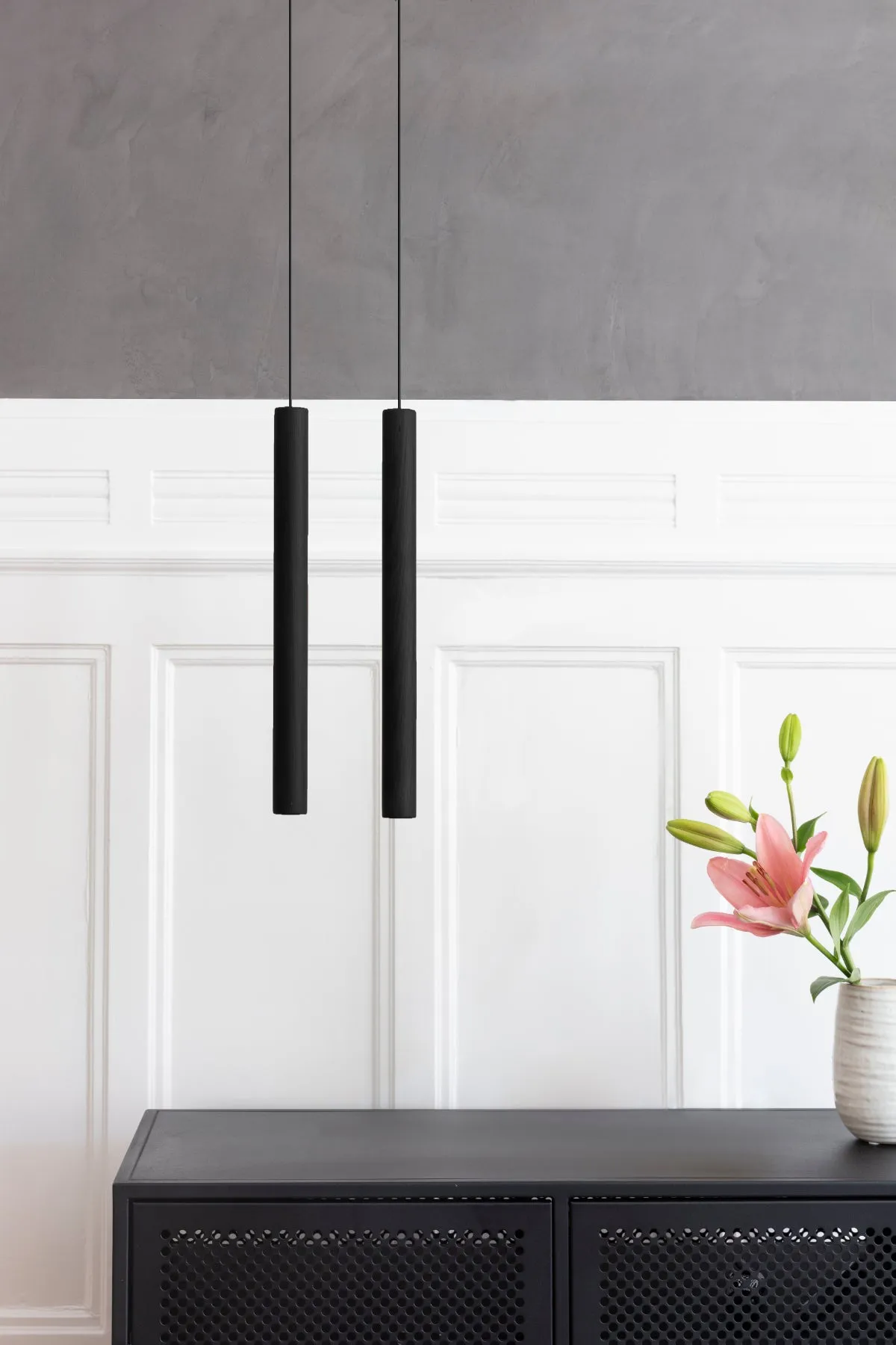 CHIMES TALL Oak LED Pendant Light