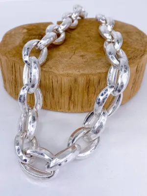 Chunky Chain Necklace-Silver