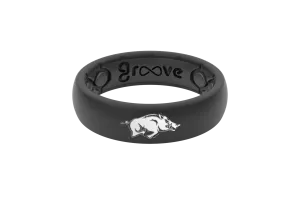 College Arkansas Black Thin Ring